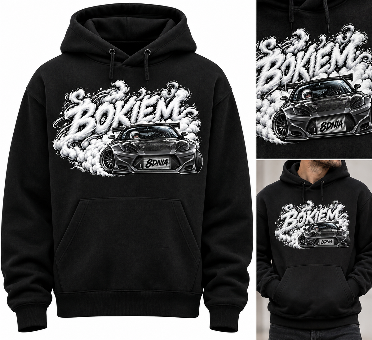 czarna bluza bokiem